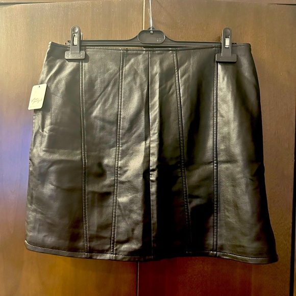 Free People Layla Faux Leather Mini Skirt - Picture 5 of 5